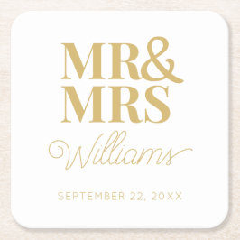 Elegant Rehearsal Förlovningsfest Classic Underlägg Papper Kvadrat