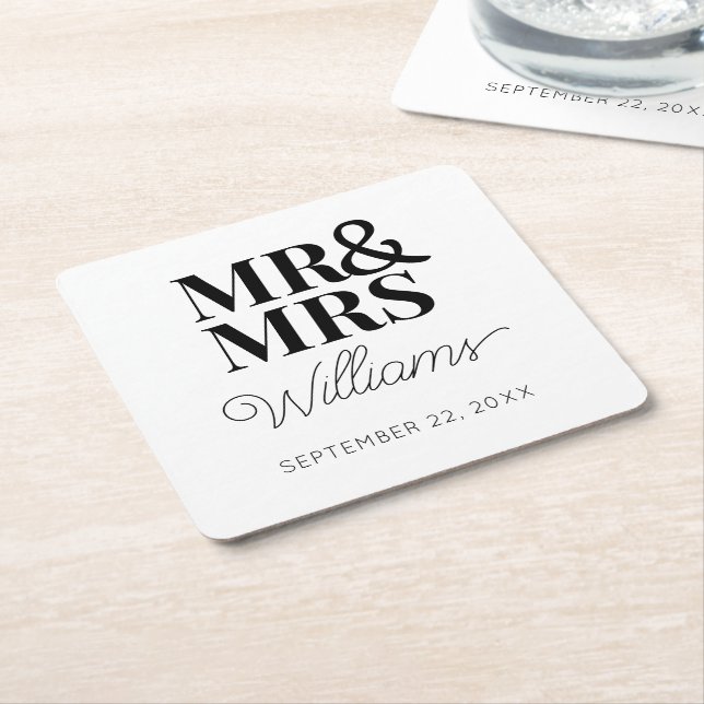 Elegant Rehearsal Förlovningsfest Classic Underlägg Papper Kvadrat (Vinklad)