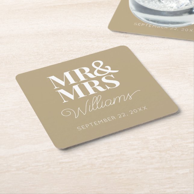 Elegant Rehearsal Förlovningsfest Classic Underlägg Papper Kvadrat (Vinklad)