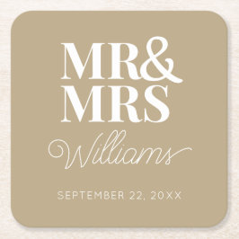 Elegant Rehearsal Förlovningsfest Classic Underlägg Papper Kvadrat