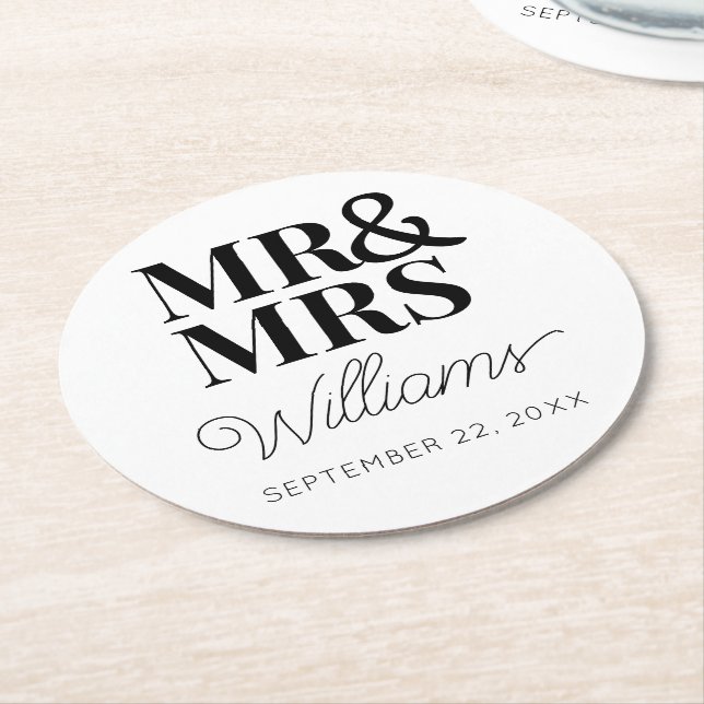 Elegant Rehearsal Förlovningsfest Classic Underlägg Papper Rund (Vinklad)