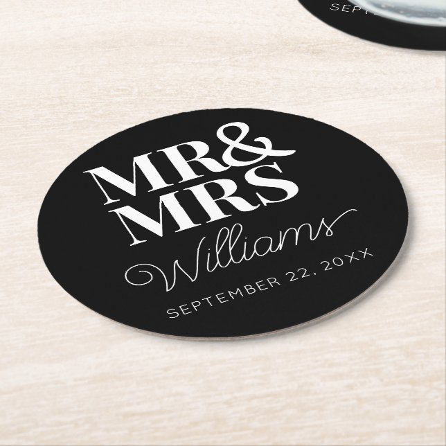 Elegant Rehearsal Förlovningsfest Classic Underlägg Papper Rund (Vinklad)