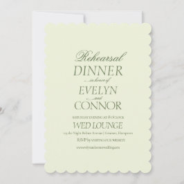 Elegant Rehearsal Middag Grönt Bröllop Julkort