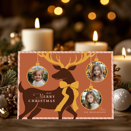 Elegant Reindeer 3 Foton - julkort