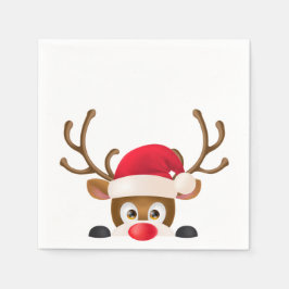 Elegant Reindeer med Santa Hat | Napkin Pappersservett