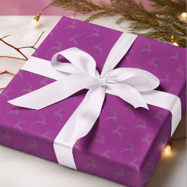 Elegant Reindeer Raspberry Monotone-jul Presentpapper