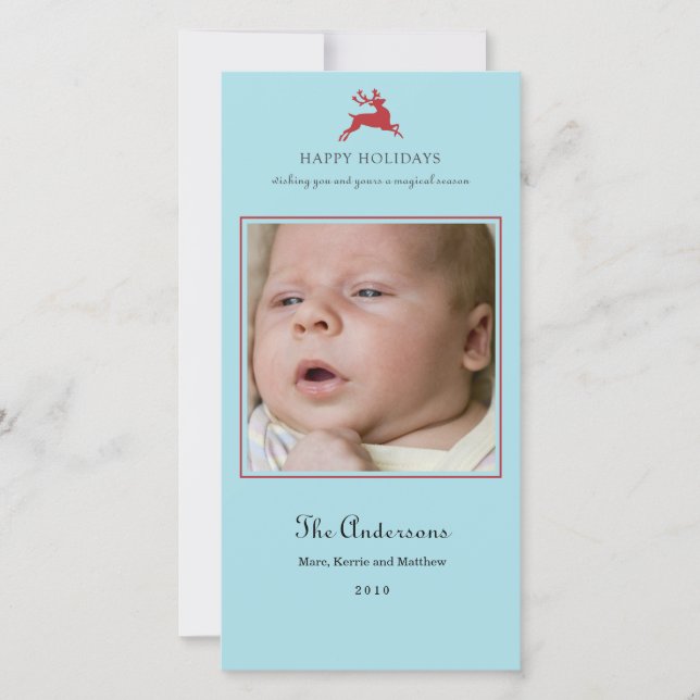 Elegant Reindeers julfotoport Julkort (Framsida)