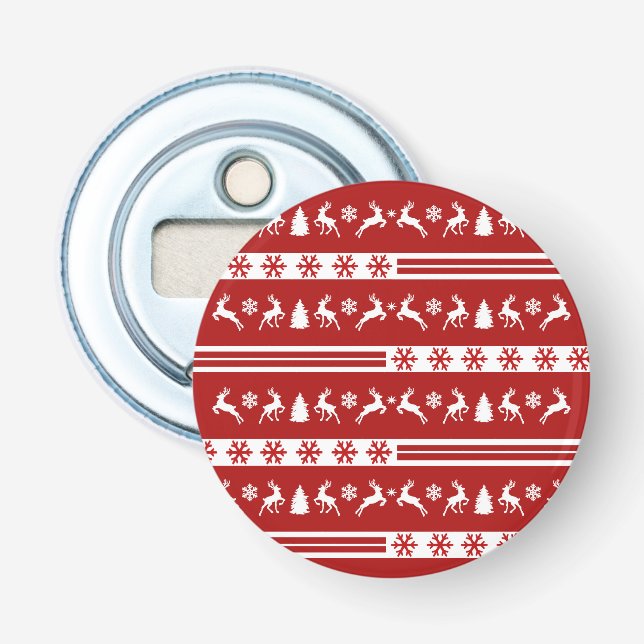 Elegant Reindeers Snöflingor Linjer Flasköppnare (Framsidan)