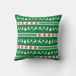 Elegant Reindeers Snöflingor Linjer Kudde