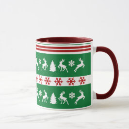 Elegant Reindeers Snöflingor Linjer Mugg