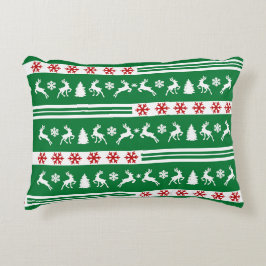 Elegant Reindeers Snöflingor Linjer Prydnadskudde