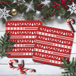 Elegant Reindeers Snöflingor Linjer Underlägg Papper Kvadrat