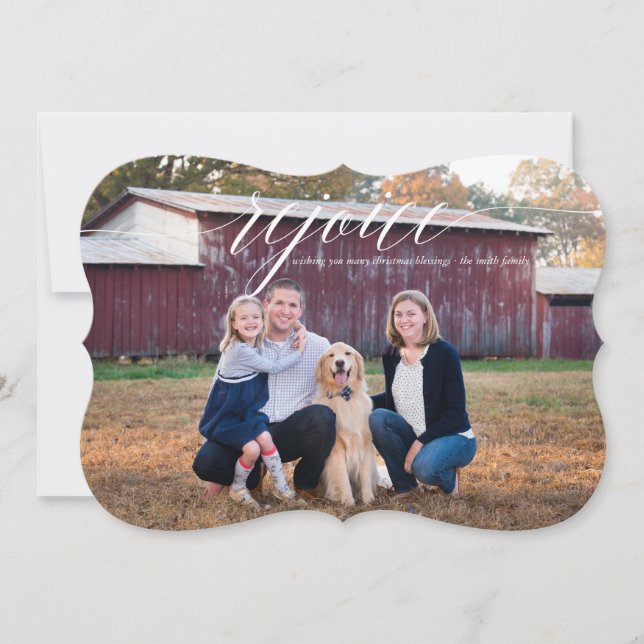 Elegant Rejoice Helgdag Photo Card Julkort (Framsida)