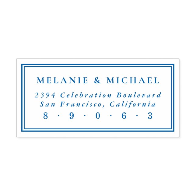 Elegant Rektangulär Bröllop Returadress Självfärgande Stämpel (Design)