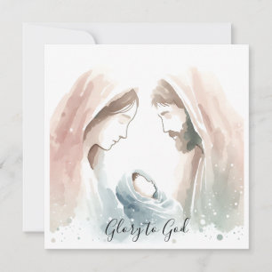 Elegant Religiös Ära åt Gud Kristet Julfirande Julkort