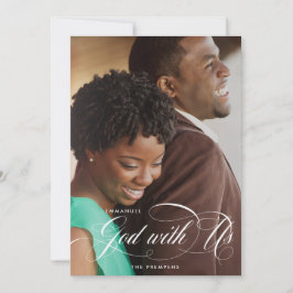 Elegant Religiös Emmanuel Gud Med Oss Foto Julkort