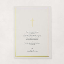 Elegant religiös minimal kors dopguld folie