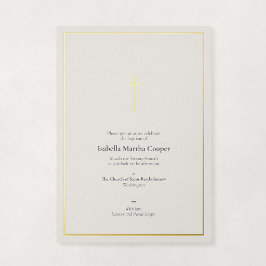 Elegant religiös minimal kors dopguld folie