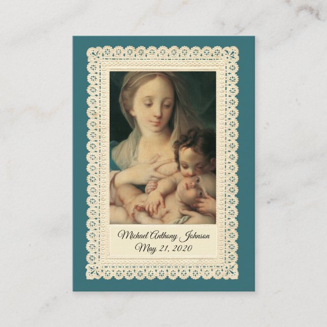 Elegant Religiösa Baptismal påminnelse Heliga Card Visitkort (Framsida)