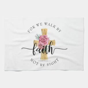 Elegant Religiösa Blommigt Kor Kökshandduk