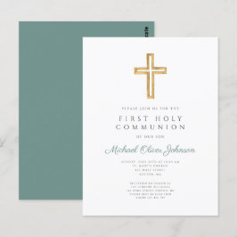 Elegant Religiösa Boy First Communion Vykort