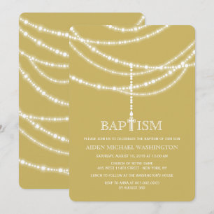 Elegant religiösa för dop för radbandkorSparkles Inbjudningar