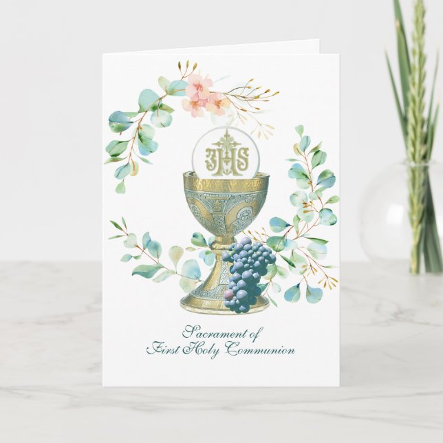 Elegant Religiösa för katolska första Heligan Inbjudan (Framsida)