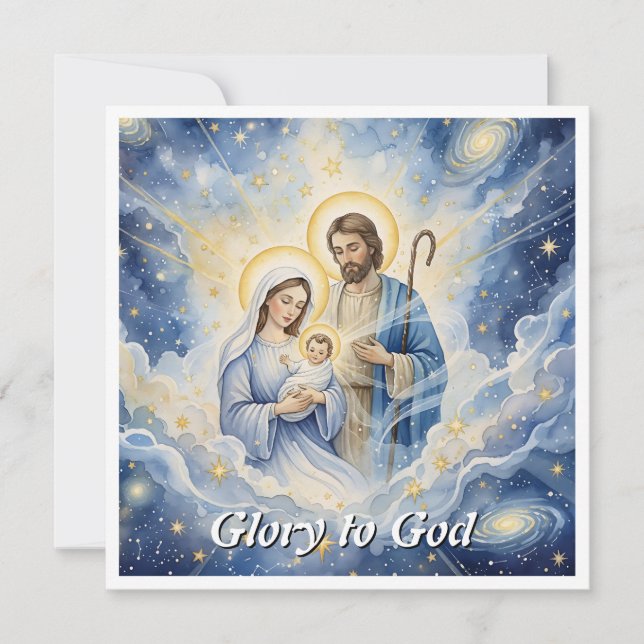Elegant Religiösa Glad till Gud Kristi jul Julkort (Framsida)