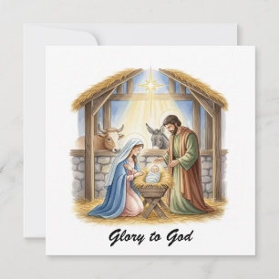 Elegant Religiösa Glad till Gud Kristi jul Julkort