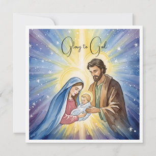 Elegant Religiösa Glad till Gud Kristi jul Julkort