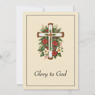 Elegant Religiösa Glad till Gud Kristi jul Julkort