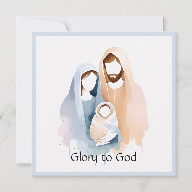 Elegant Religiösa Glad till Gud Kristi jul Julkort (Framsida)