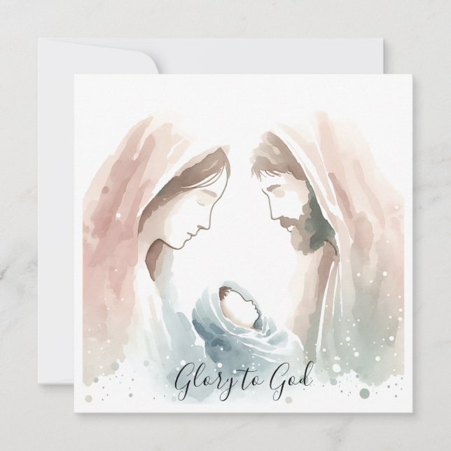 Elegant Religiösa Glad till Gud Kristi jul Julkort (Framsida)