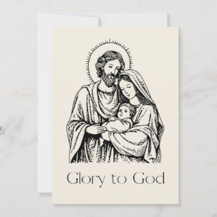 Elegant Religiösa Glad till Gud Kristi jul Julkort