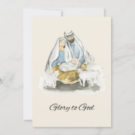 Elegant Religiösa Glad till Gud Kristi jul Julkort
