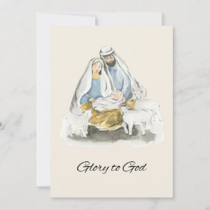 Elegant Religiösa Glad till Gud Kristi jul Julkort