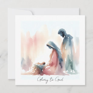 Elegant Religiösa Glad till Gud Kristi jul Julkort