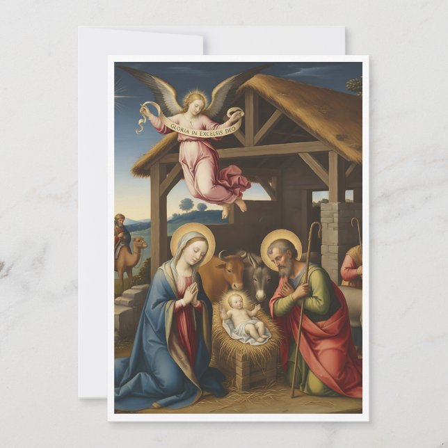 Elegant Religiösa Glad till Gud Kristi jul Julkort (Framsida)