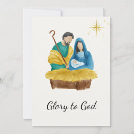 Elegant Religiösa Glad till Gud Kristi jul Julkort