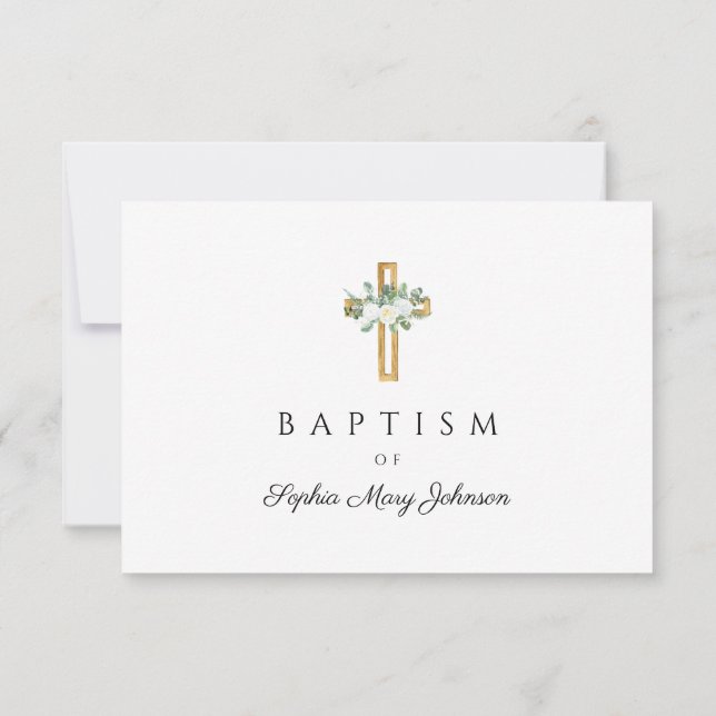 Elegant Religiösa Kor Blommigt Baptism OSA Kort (Baksida)