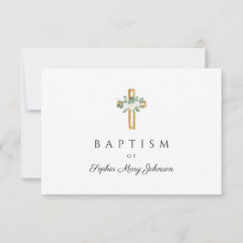 Elegant Religiösa Kor Blommigt Baptism OSA Kort