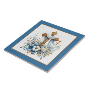 Elegant Religiösa kor blommor Kakelplatta