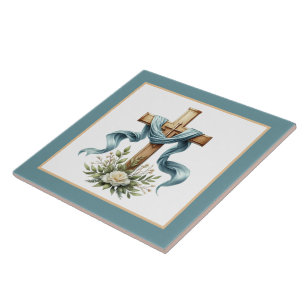Elegant Religiösa kor blommor Kakelplatta