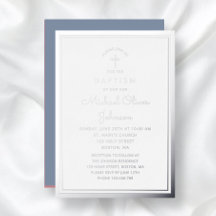 Elegant Religiösa Kor Dusty Blue Boy Baptism