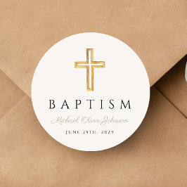 Elegant Religiösa Kor Sage Grönt Script Baptism Runt Klistermärke