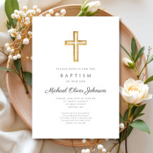 Elegant Religiösa Kor Script Boy Baptism