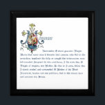 Elegant Religiösa Memorare Prayer Virgin Mary  Minnesask<br><div class="desc">Med en vacker katolsk design av den välsignade jungfrun Mary och Baby Jesus övertäckte en Marian Kor med lögner.  Den traditionella ledamotens bön till Vår Dam trycks nedan.</div>