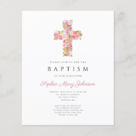 Elegant Religiösa Rosa Blommigt  Kor Baptism
