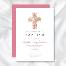 Elegant Religiösa Rosa Blommigt Kor Baptism