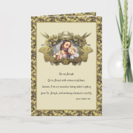 Elegant Religiösa St. Joseph Child Jesus Guld Kort